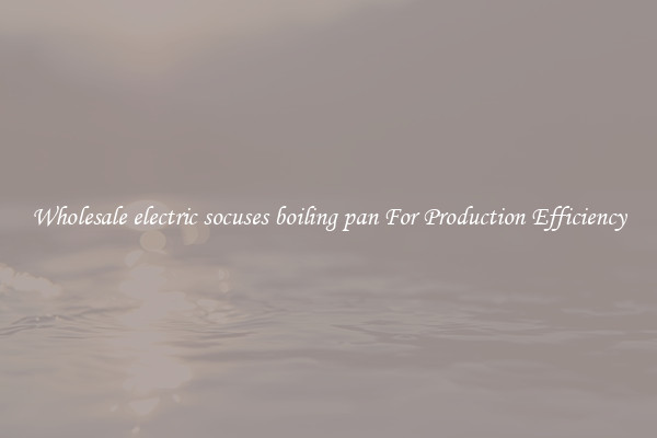 Wholesale electric socuses boiling pan For Production Efficiency