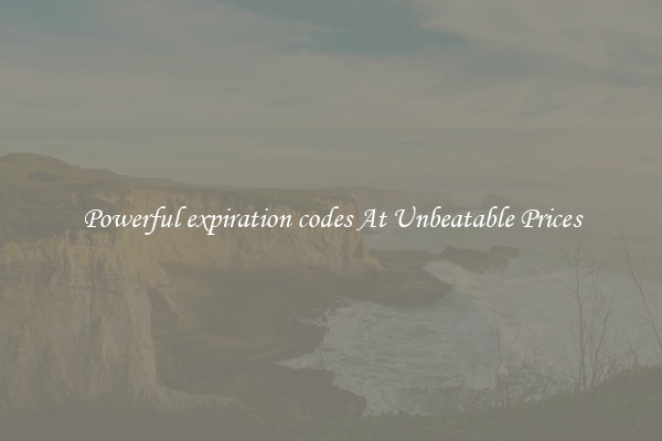 Powerful expiration codes At Unbeatable Prices