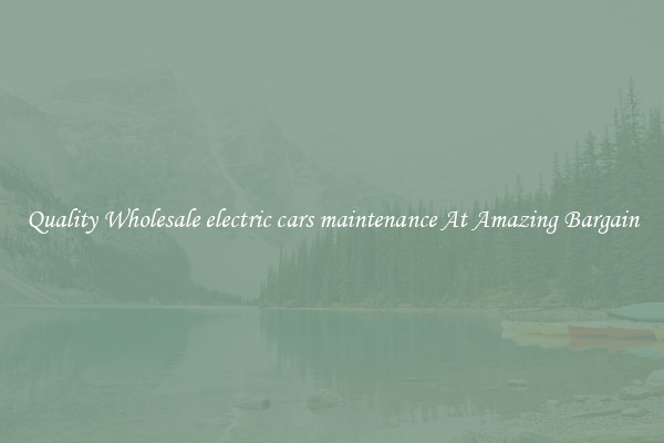 Quality Wholesale electric cars maintenance At Amazing Bargain