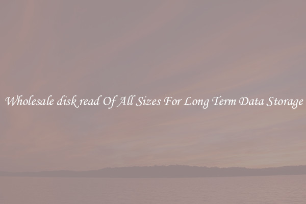 Wholesale disk read Of All Sizes For Long Term Data Storage
